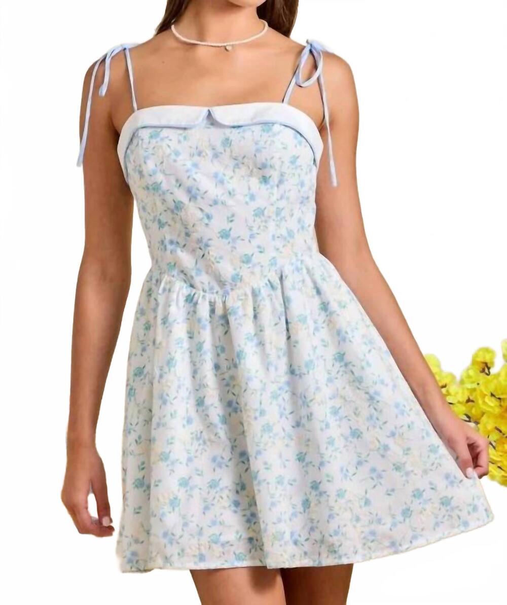 NEW MAIN STRIP floral strappy summer sundress in blue